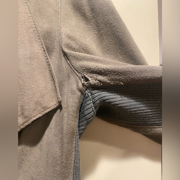 Grey Vince Suede Moto Jacket - Picture 2 of 2